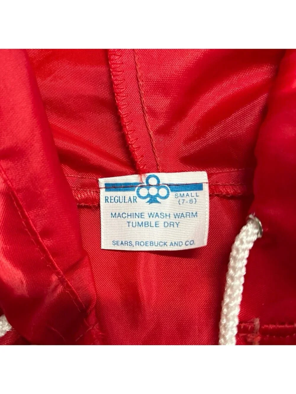 Vtg Sears Tweety Bird Kids Satin Bomber Hoodie Jacket Looney Tunes Red Sz 7-8 S